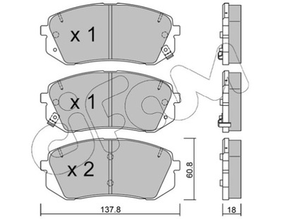 CIFAM 822-783-1 КОМПЛЕКТ КОЛОДОК ТОРМОЗНЫХ, ТОРМОЗА TARCZOWE