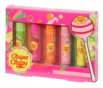 CHUPA CHUPS 5 x BALSAM NAWILŻAJĄCY DO UST DLA DZIECI RÓŻNE SMAKI OWOCOWE 6