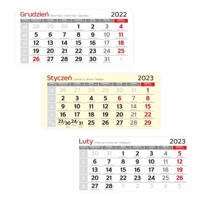 Kalendarz trójdzielne 2023