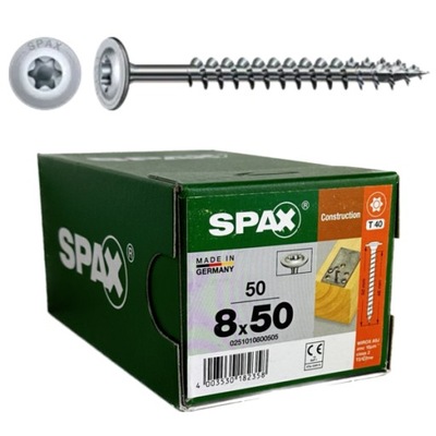 Spax do konstrukcji drewnianych 8x50 50szt