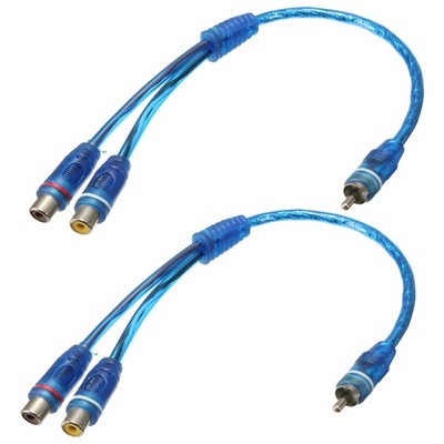 2x RCA Phono Y rozdzielacz kabel Adapter 1 męski n