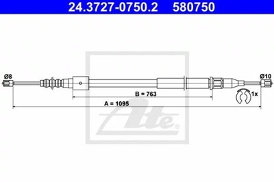 ATE 24.3727-0750.2 CIĘGŁO, ТОРМОЗ СТОЯНОЧНИЙ