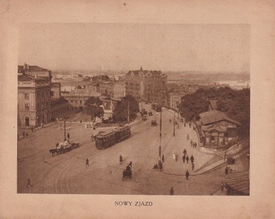 Warszawa Nowy Zjazd Tramwaj ilustracja przed 1914