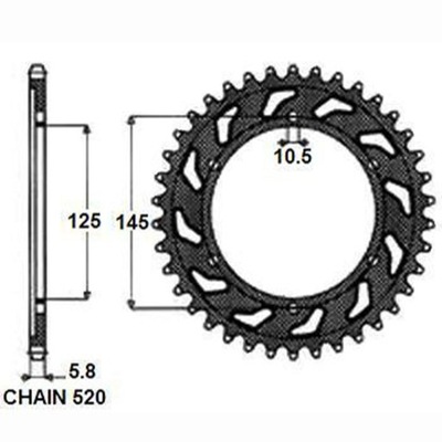 ЗУБЧАТКА NAPĘDZANA ЗАД MOTO. SUNSTAR 1-3541-45