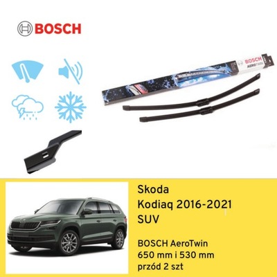 WIPER BLADES FRONT FOR SKODA KODIAQ SUV (2016-2021) BOSCH  