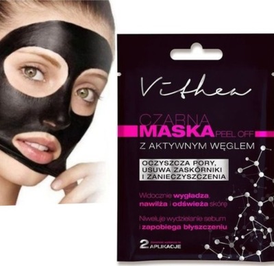 Czarna maska Peel Off z aktywnym węglem VITHEA