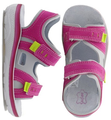 SANDAŁY DZIEWCZĘCE LETNIE BUTY DZIECIĘCE RÓŻOWE SANDAŁKI NA RZEPY BEFADO 34