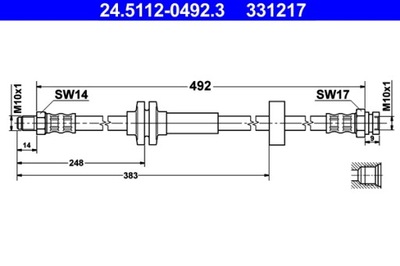 CABLE DE FRENADO FLEXIBLES FIAT DUCATO 06- PARTE DELANTERA  