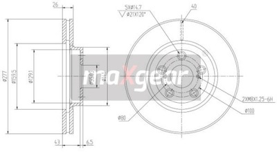 MAXGEAR 19-0968 ДИСК ТОРМОЗНОЙ