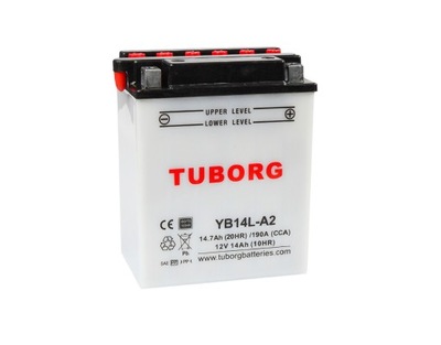 АКУМУЛЯТОР МОТОЦИКЛЕТНІ TUBORG YB14L-A2 12V 14AH 190A DRY P+