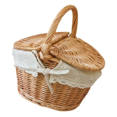 PRAKTYCZNY KOSZ RATTANOWY NA PIKNIK DO PRZECHOWYWANIA