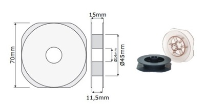 Szpulka Szpula Do Nawijania Żyłki Plecionki 70 mm.