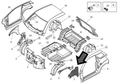 Крила перед лівий ligier js50 szary темний org. фото №1