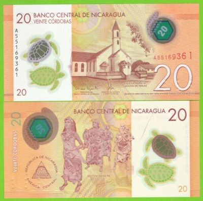 NIKARAGUA 20 CORDOBAS 2019 A P-210b UNC POLIMER