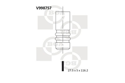 КЛАПАН ВПУСКНЫЕ I ВЫПУСКНЫЕ BGA V998757 + В ПОДАРОК