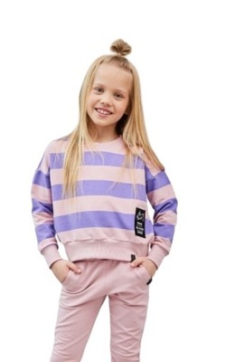 Bluza Różowo-Fioletowo Paski All for Kids 116/122