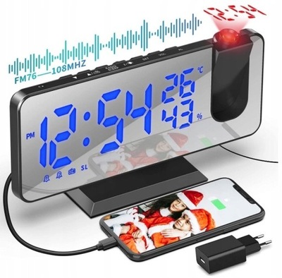 Zegar budzik czarny 9,5cm