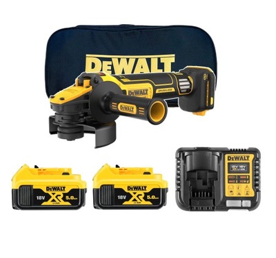 DEWALT SZLIFIERKA УГЛОВАЯ Z РЕГУЛИРОВКОЙ 18V 125MM 2X5AH DCB1104 DCG409VS СУМКА