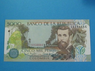 Kolumbia 5000 Pesos 12-10-1999 ! UNC P-447d