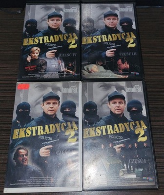 EKSTRADYCJA 2 CZĘŚĆ 1-4 KOMPLET KASETA WIDEO VHS | KRYMINAŁ