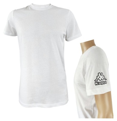 T-shirt męski koszulka Kappa 100% bawełna okrągły dekolt BIAŁY 2-pak M