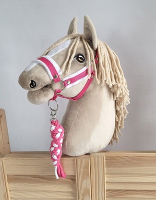 Zestaw do Hobby Horse: kantar A3 z białym futerkiem + uwiąz ze sznurka - bi