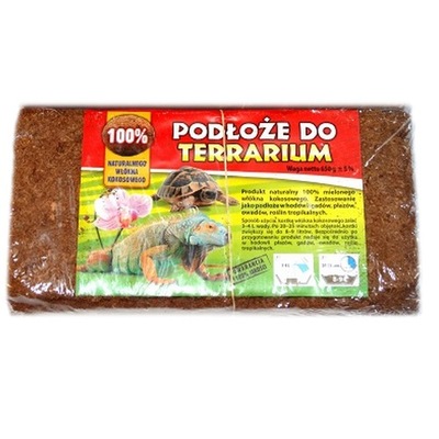 PODŁOŻE do terrarium, włókno KOKOSOWE 650g 9L TORF