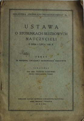 Ustawa o stosunkach służbowych nauczycieli z