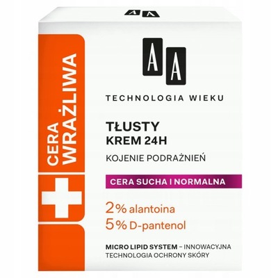 AA Technologia Wieku Cera Wrażliwa Krem tłusty