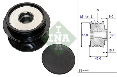 INA 535 0208 10 RUEDA PASOWE/SPRZEGLO ALTERNADOR  