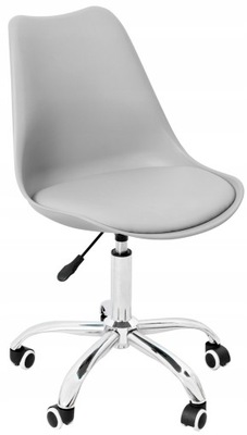 Krzesło Biurowe Obrotowe Szare z Poduszką Fotel