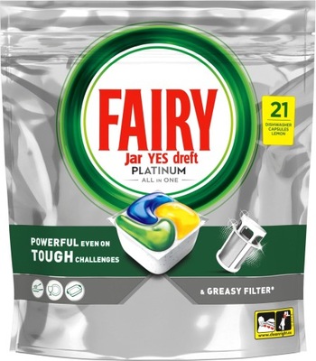KAPSUŁKI DO ZMYWARKI FAIRY PLATINUM ALL-IN-1 126 KAPS LEMON