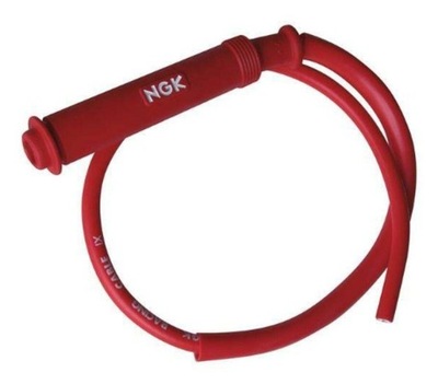 NGK TUBO NA BUJÍAS (NR8089) DE GOMA SIMPLE ROJO Z PUERCA CABLE 50CM  