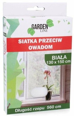 SIATKA NA OKNO KOMARY OWADY 1,3 x 1,5m BIAŁA