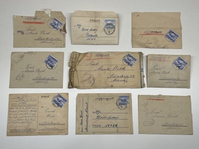 Zbiór Listów - Korespondencji - 9szt - LUFTFELDPOST Lata 1942-1944 - II WŚ