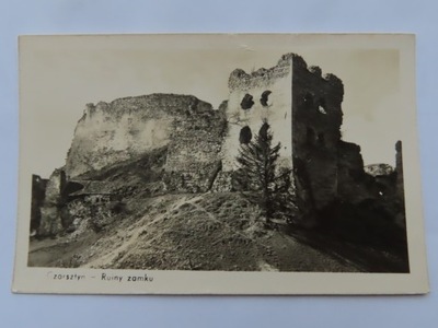 Stara pocztówka Czorsztyn, zamek, ruiny