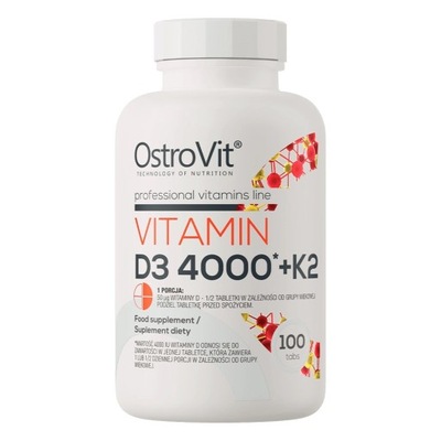 OstroVit Vitamin D3 4000 + K2 MK7 100 tabs WITAMINA D3