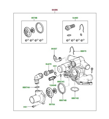 Термостат с корпус range rover l322 range rover sport l320 lr004318 фото №1