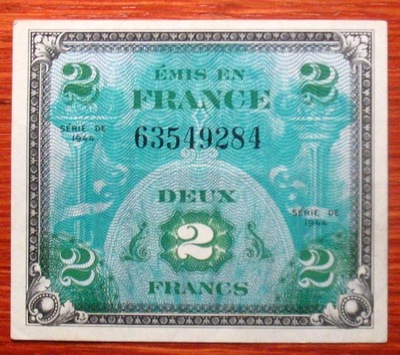 Okupacja Francji 1944 r. 2 franki 63549284 -unc