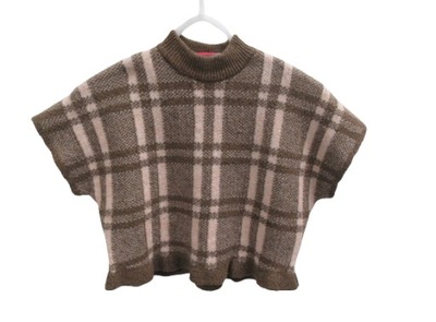 Sweter brązowa kratka z krótkim rękawem ZARA 110