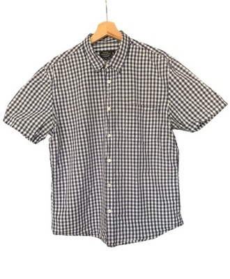 Reserved Bawełniana koszula z krótkim rękawem Slim fit w kratę męska man XL