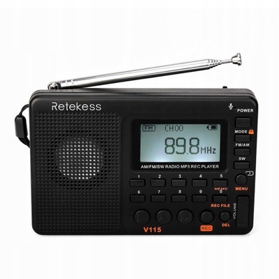 Retekess V-115 Przenośne radio FM/AM/SW,głośnik