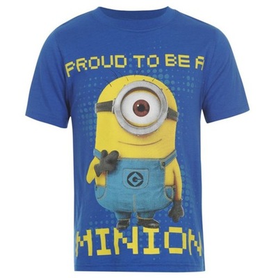 Niebieski t-shirt koszulka MINIONKI 3-4 lat 104 cm