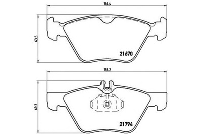 ZAPATAS DE FRENADO MERCEDES W210 CLASE E 96-02 BREMB  