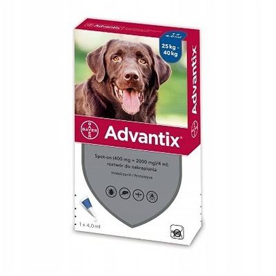 Advantix Spot On dla Psów od 25 do 40 kg 4ml