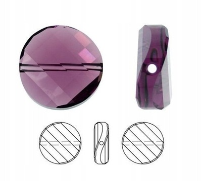 5621 Kryształ Twist Bead Amethyst 14 mm