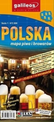 Mapa Piwa I Browarów - Polska 1:875 000