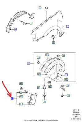 Накладка крила лівий перед ford everest ranger фото №1
