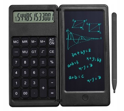 Naukowy kalkulator szkolny z notatnikiem czarny