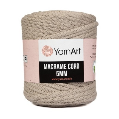 500g sznurek Macrame Cotton Cord 5mm j. brąz 768